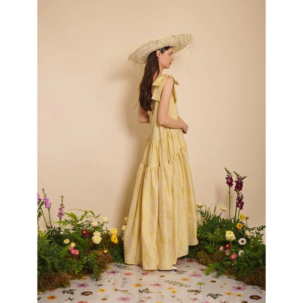 NEW Tuckernuck x Sister Jane Floral Square Neck Tiered Bow Shoulders Maxi Dress - Picture 5 of 13